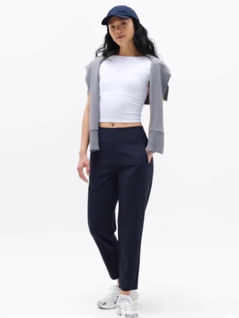 Athleta High-Rise Navy Cropped Straight Pants - Petite 10